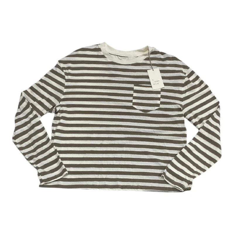 Top Long Sleeve By A New Day In Striped Pattern, Size: M