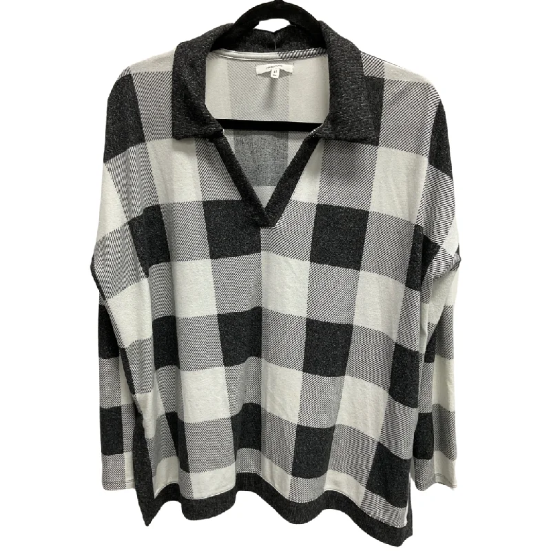 Top Long Sleeve By Maurices In Black & Grey, Size: M