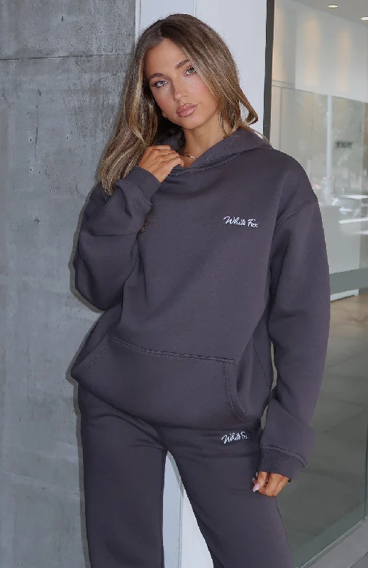 Style Upgrade Match Your Words Oversized Hoodie Charcoal