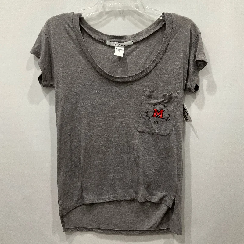 Grey Top Short Sleeve Chicka-d, Size S