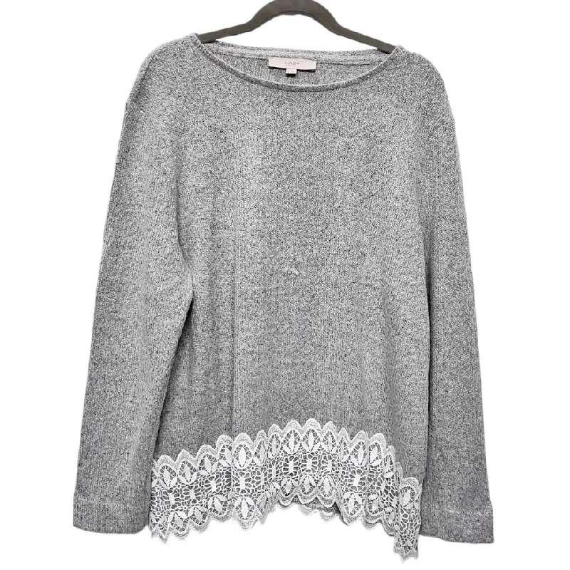 Sweater By Loft In Grey, Size: 1x