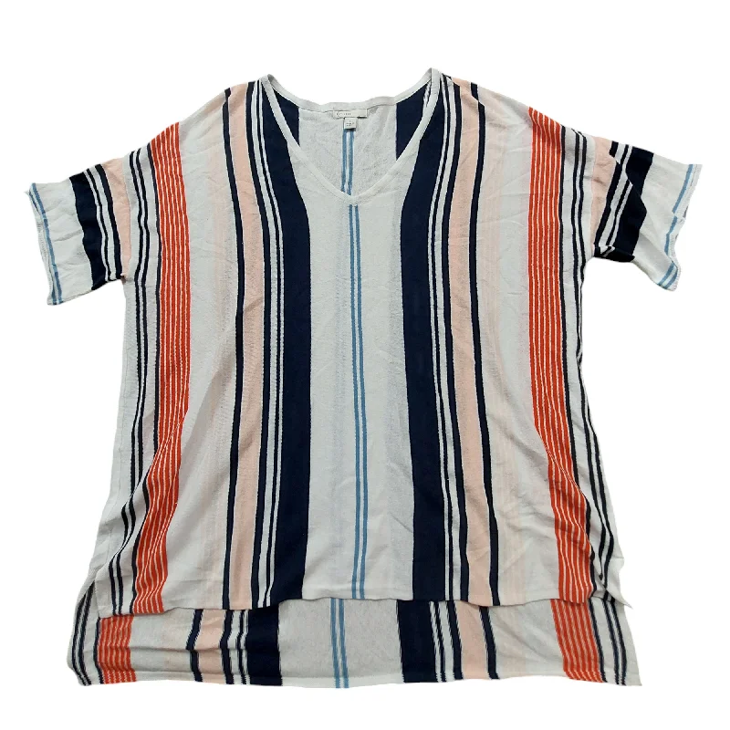 Striped Pattern Top Short Sleeve Cato, Size L