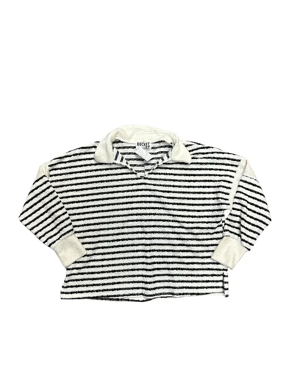 Top Long Sleeve By Cmc In Black & White, Size: S