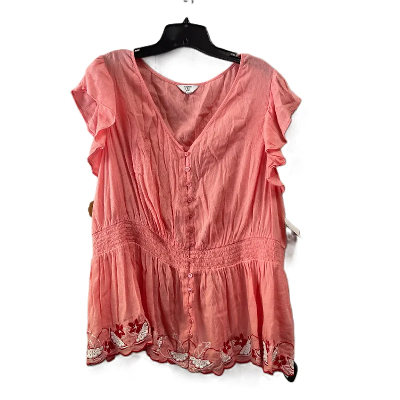 Peach Top Short Sleeve By Crown And Ivy, Size: 3x