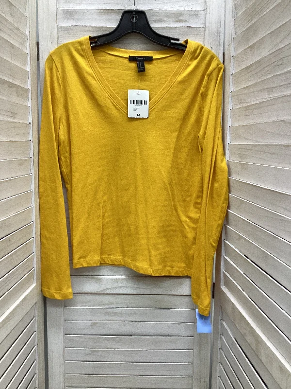 Top Long Sleeve By Forever 21 In Yellow, Size: M