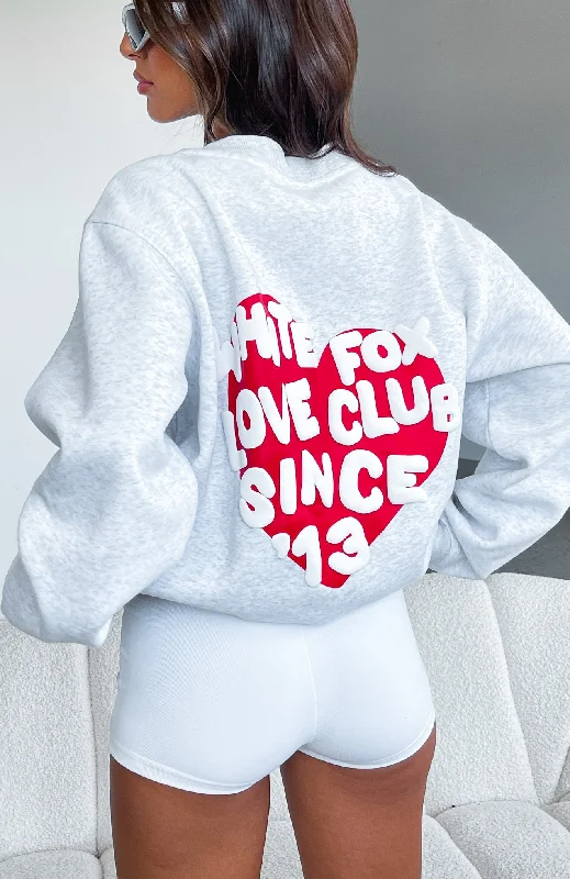 Big Savings Love Club Oversized Sweater Grey Marle