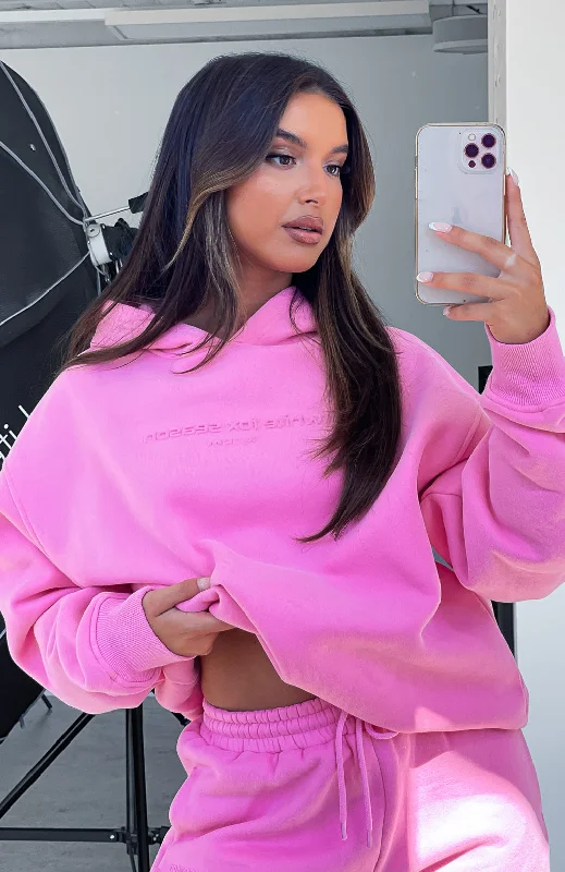 Save Big Future Forward Oversized Hoodie Candy Pink