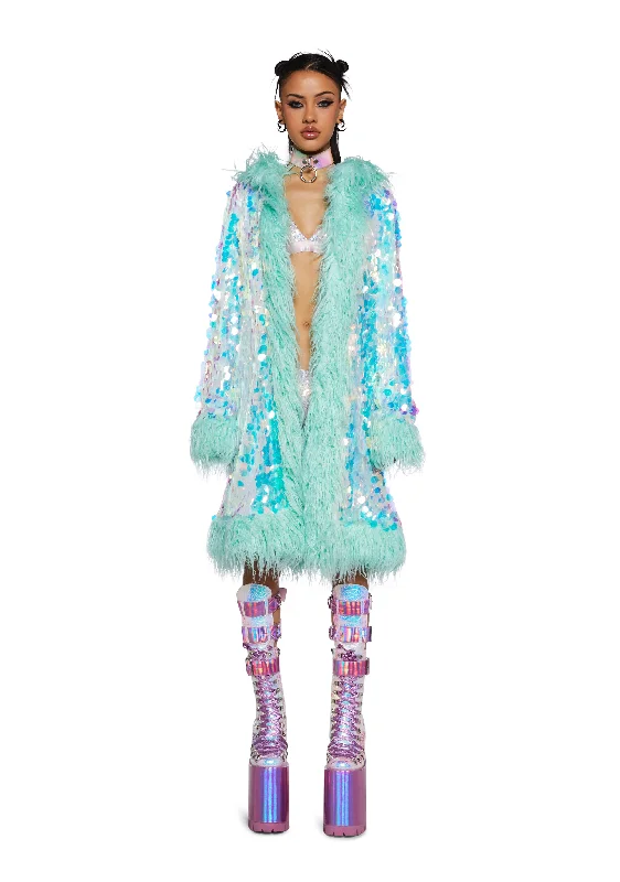 Comfortable Clothes Galactic Glamgasm Sequin Coat