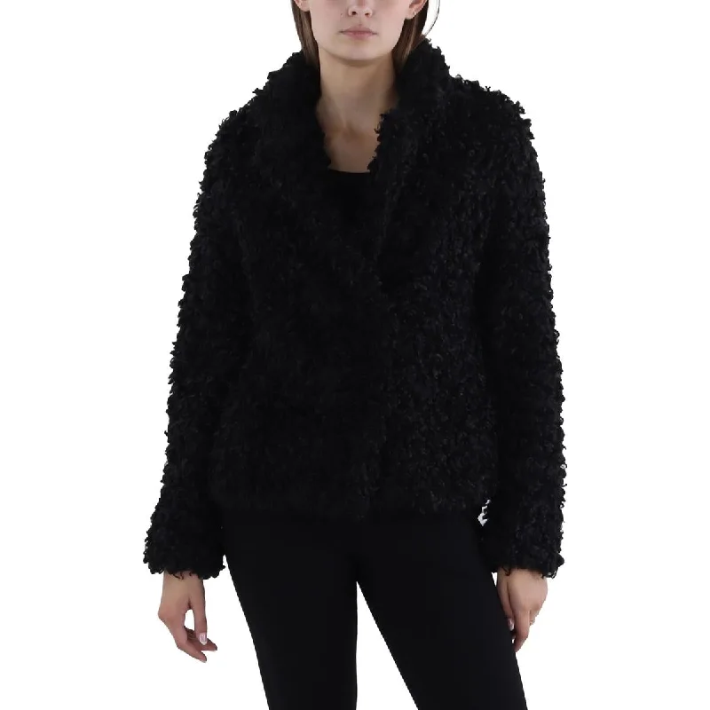 Minimalist Office - Ready Style Pepper Curly Womens Winter Faux Fur Pea Coat