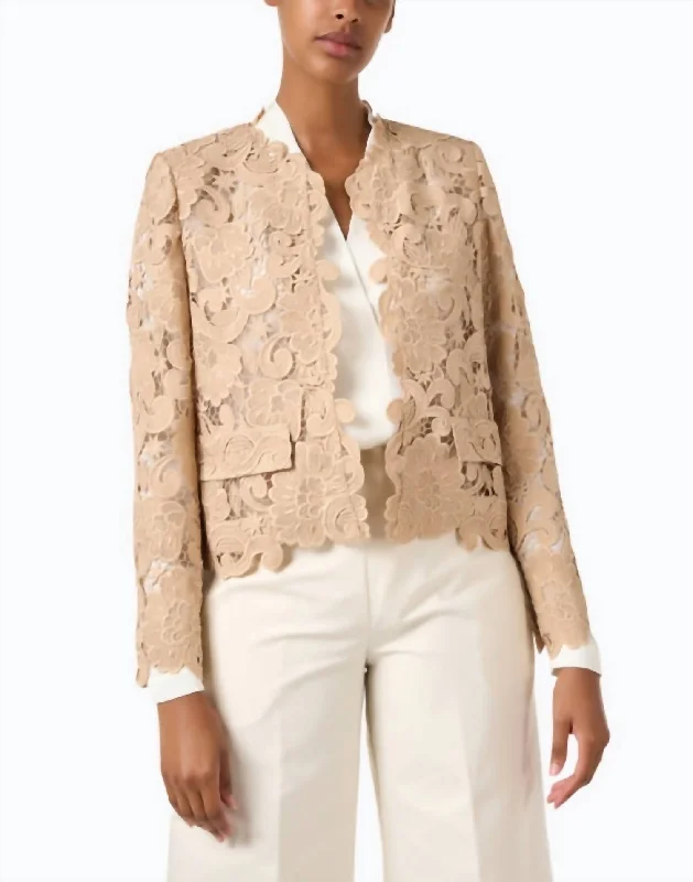 Discover Promotions Kaiya Lace Jacket In Teak