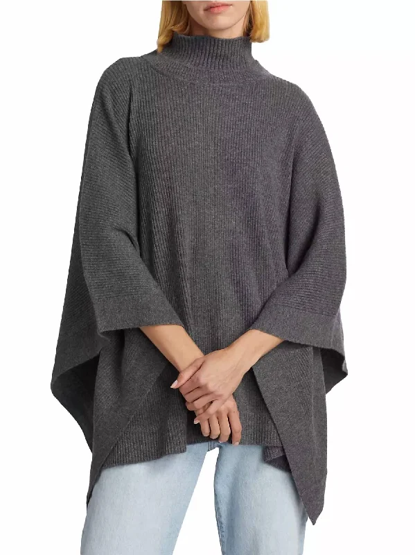 Stylish Savings Pancia Cashmere Cape In Grey