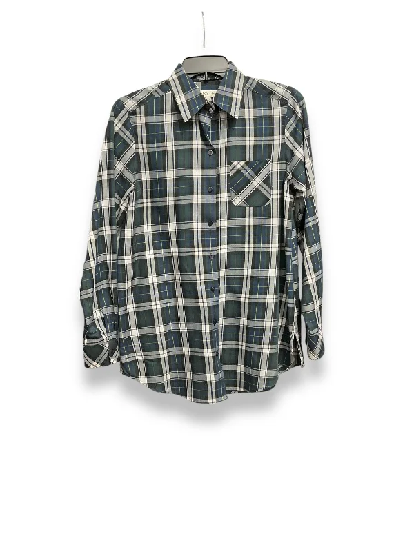 Top Long Sleeve By Orvis In Plaid Pattern, Size: S