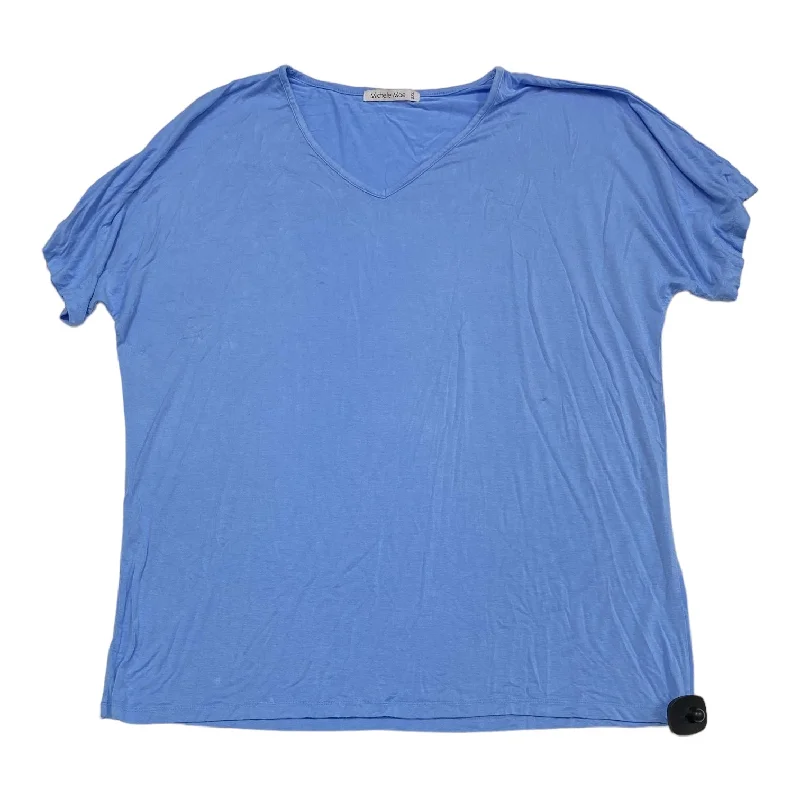 Blue Top Short Sleeve MICHELLE MAE - , Size 2x