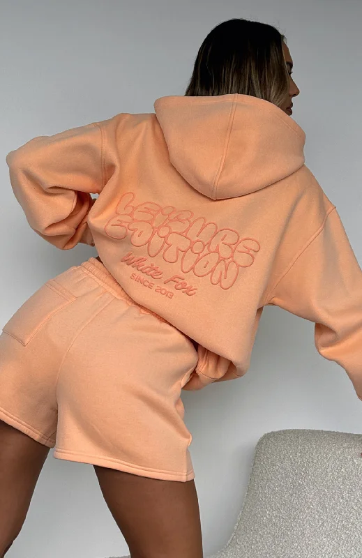 Graceful Cut Leisure Edition Oversized Hoodie Peach