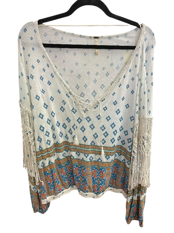 Top Long Sleeve By Free People In Multi-colored, Size: L