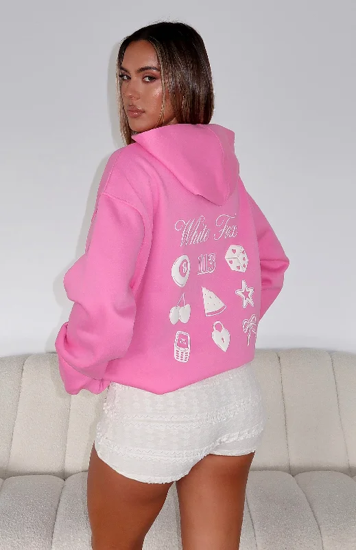 Vibrant Styles Lucky Charms Oversized Hoodie Pink