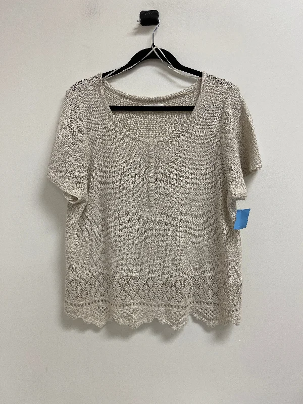 Sweater Short Sleeve By Lc Lauren Conrad In Cream, Size: 2x