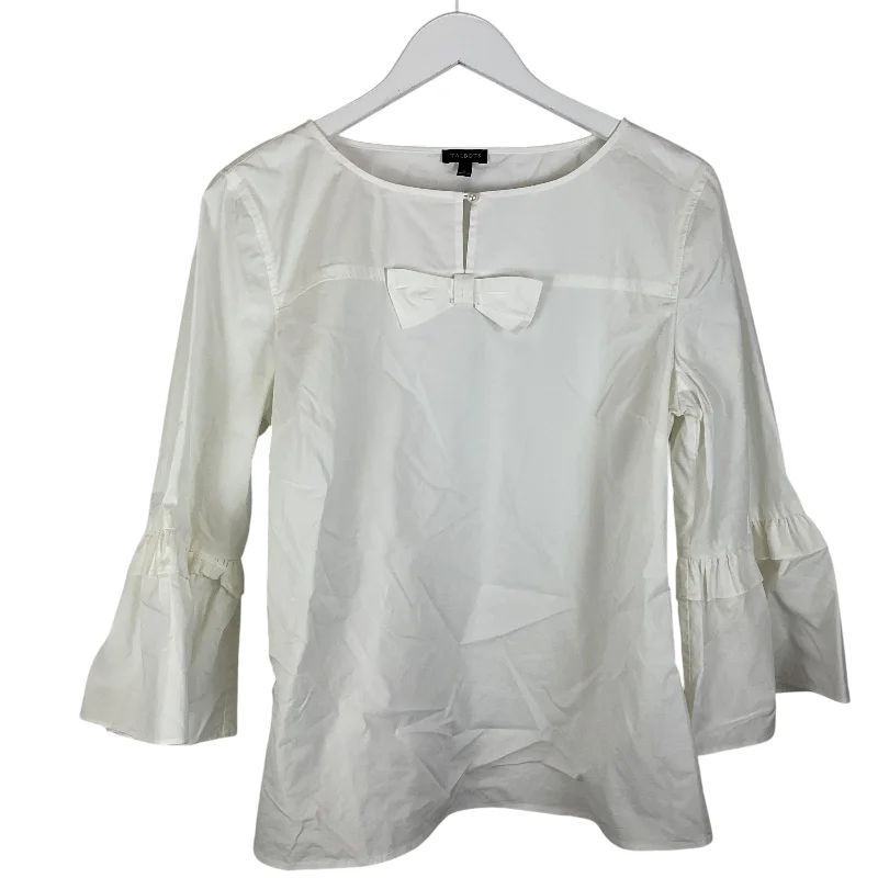 Top Long Sleeve By Talbots In White, Size: L