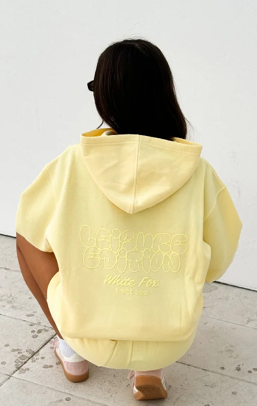 Casual Chic Leisure Edition Oversized Hoodie Lemon