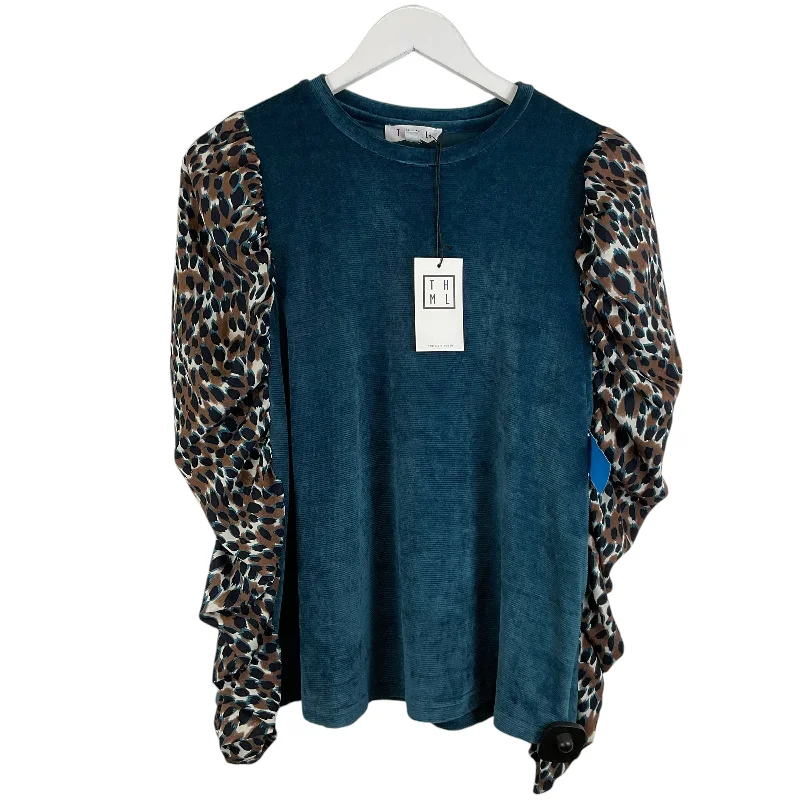 Top Long Sleeve By Thml In Blue, Size: M