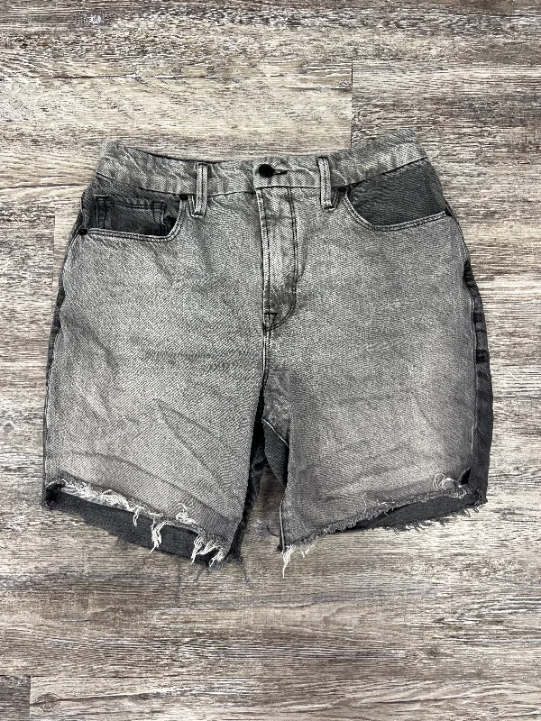 Black Denim Shorts Good American, Size 8