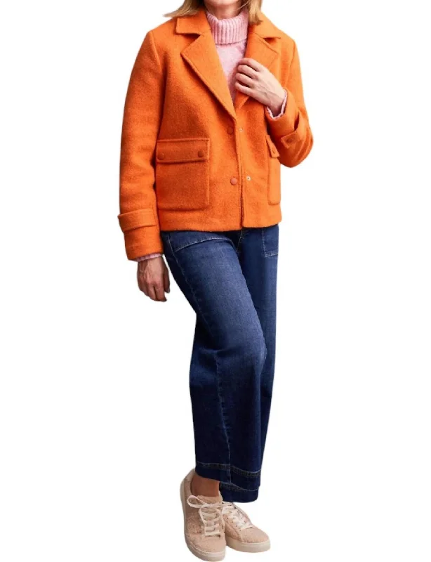 Trend Alert Snap Front Closure Peacoat In Burnt Orange