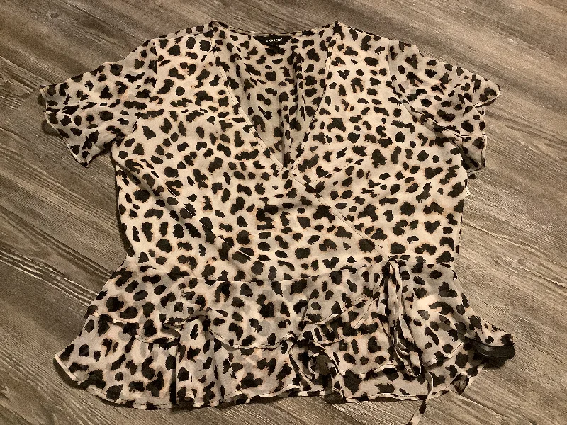 Animal Print Top Short Sleeve Express, Size S