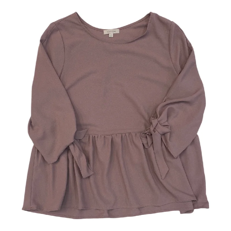 Top 3/4 Sleeve By Gilli In Brown, Size: S