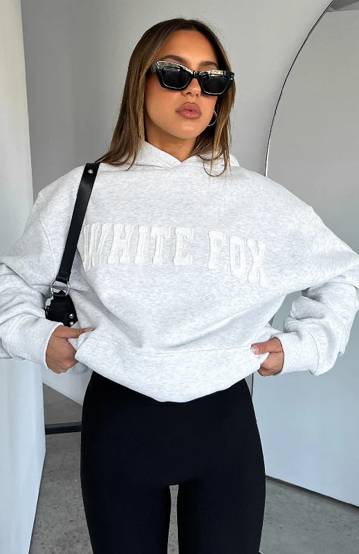 Statement Piece Shout It Out Oversized Hoodie Grey Marle