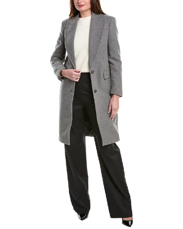 Chic Urban Fashion Look Michael Kors Collection Melton Chesterfield Wool Coat