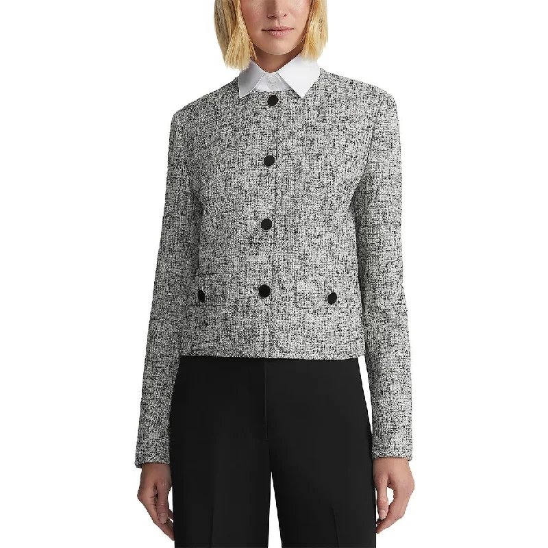 Anniversary Sale Womens Textured Office Collarless Blazer