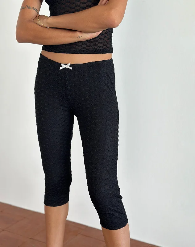 Best Seller Asih Capri Trousers in Black Heart Lace