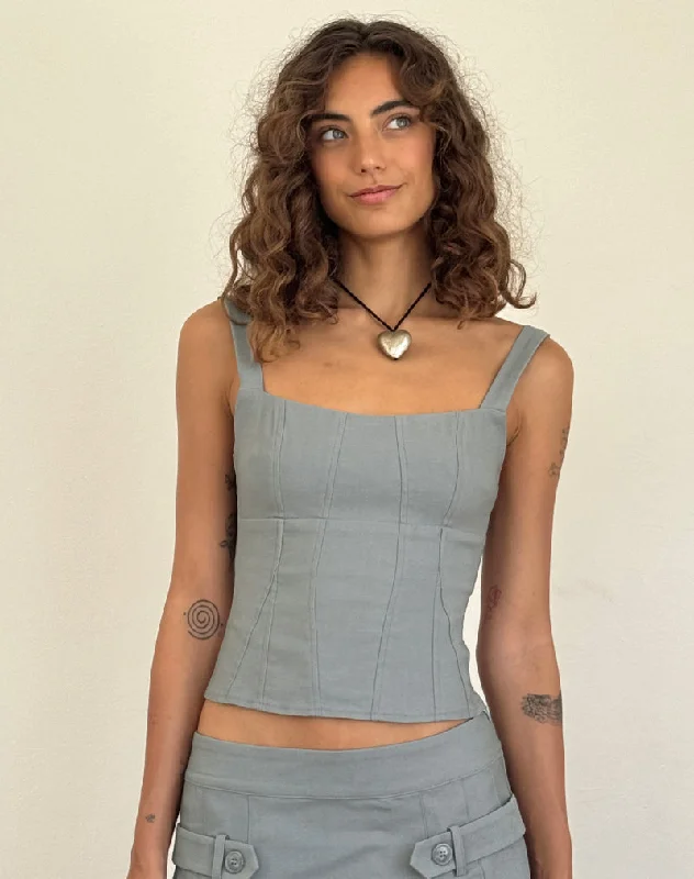 Wardrobe Refresh Ailsa Tie Back Top in Grey