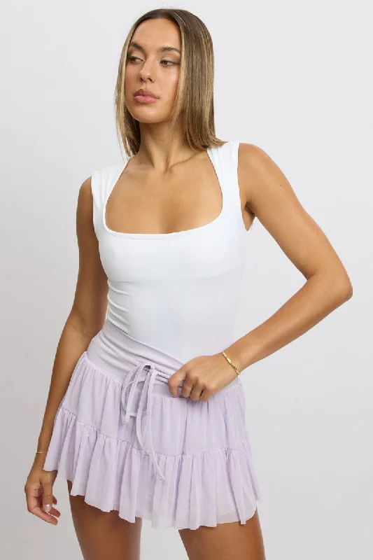 Limited Time Deal White Supersoft Bodysuit Scoop Neck