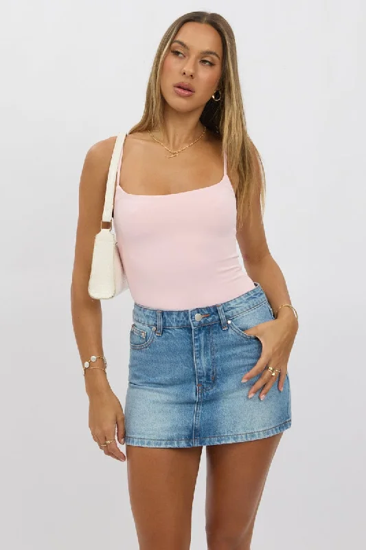 Limited Styles Pink Bodysuit Sleeveless Supersoft