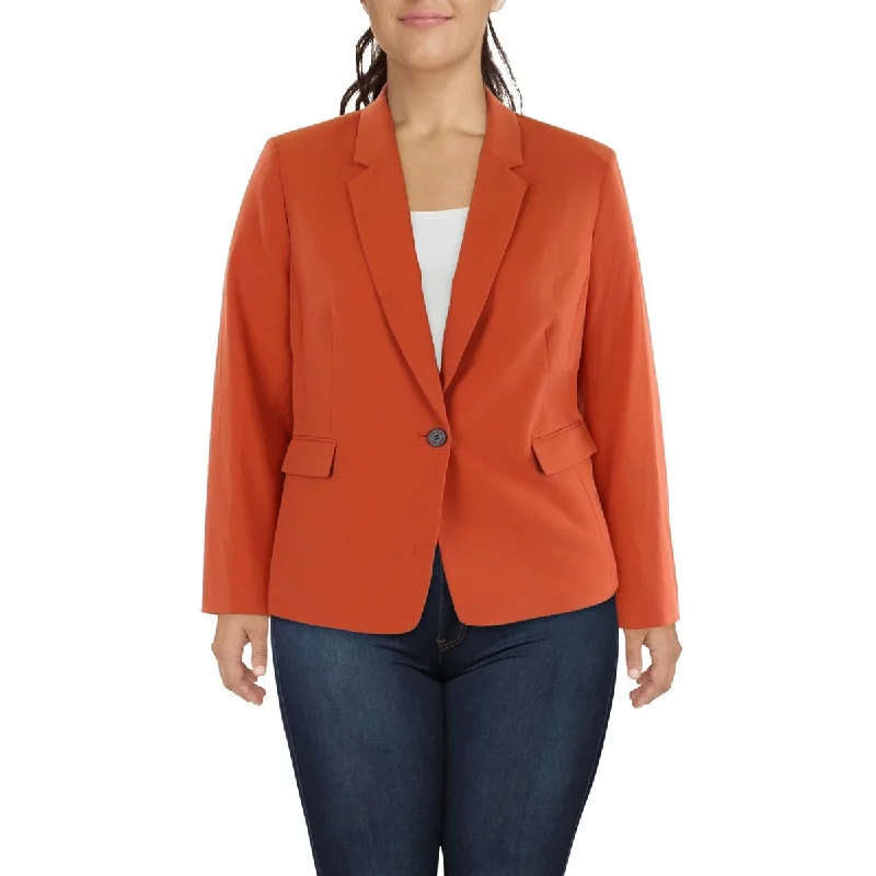 Minimalist Office - Ready Style Womens Collared Office One-Button Blazer