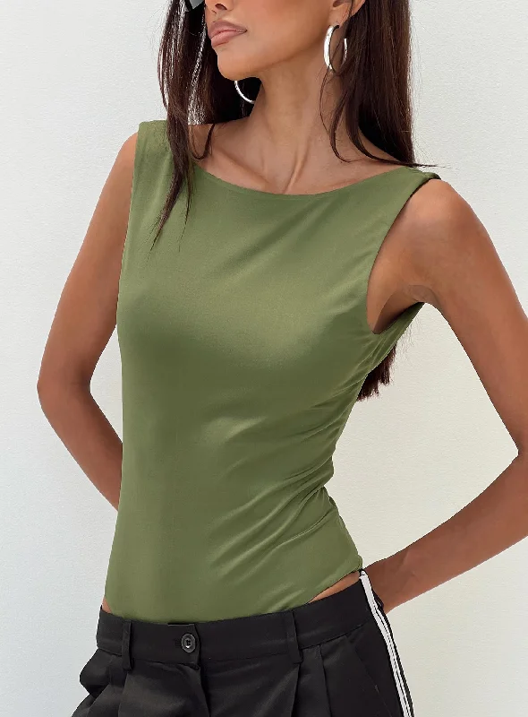 Comfort Meets Fashion Coomba Backless Bodysuit Green