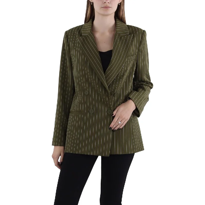 Limited - Time Bundle Womens Pinstripe Suit Separate Double-Breasted Blazer