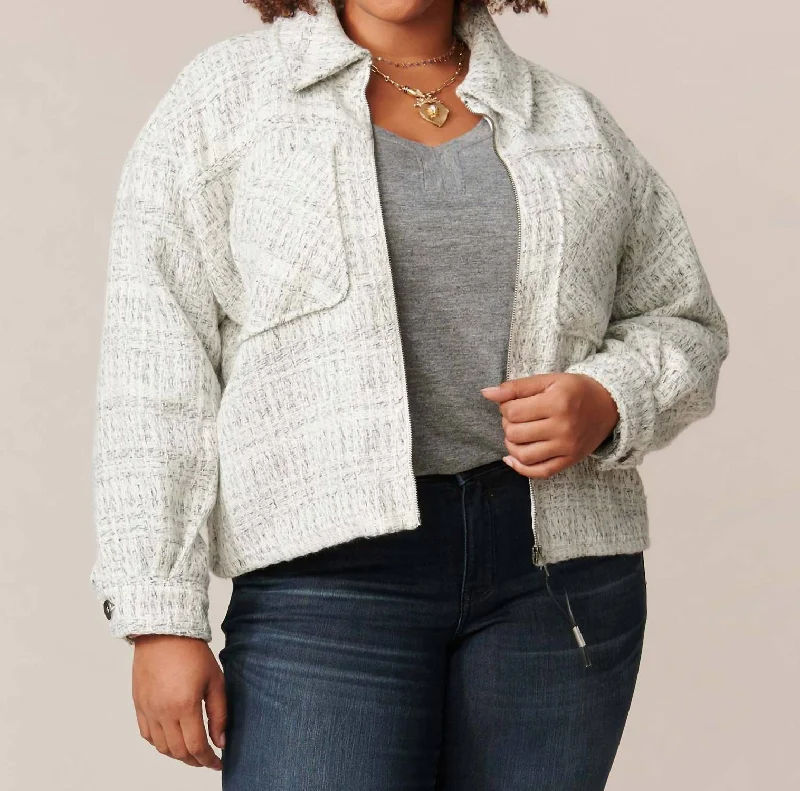 Flash Sale Curvy Crop Shacket In Granite