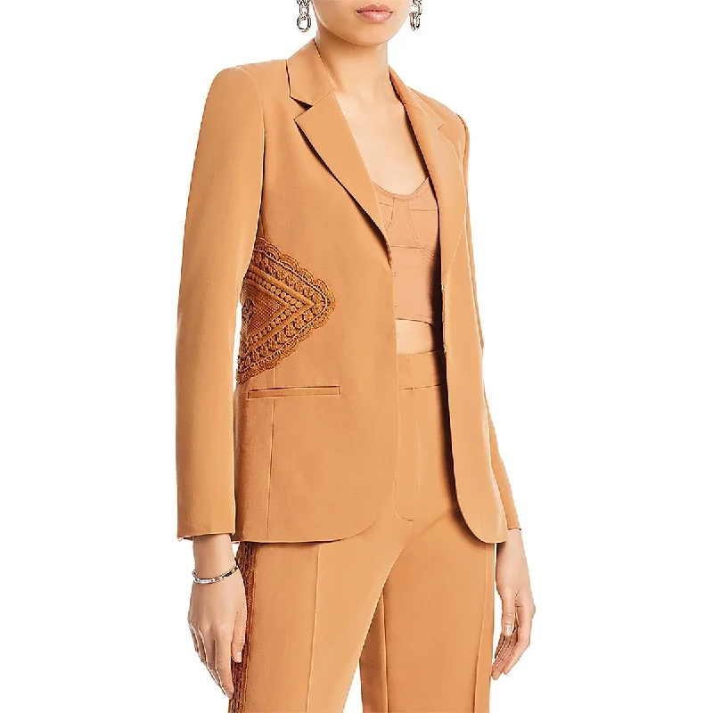 Winter Warm - Up Sale Womens V Polyester Open-Front Blazer