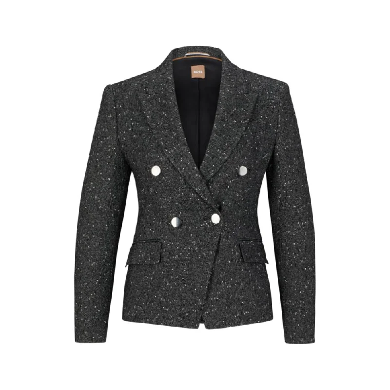 Chic Outfits Slim-fit jacket in structured tweed