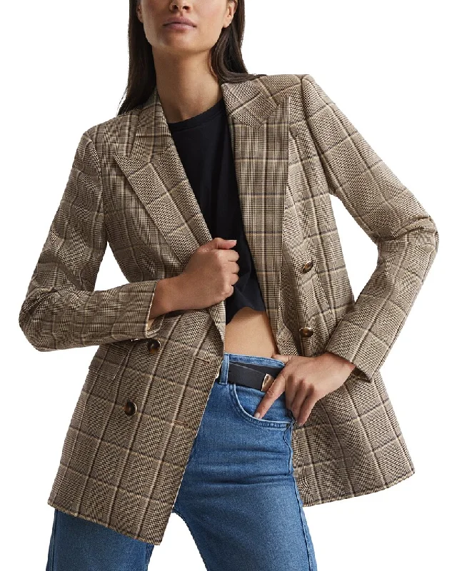 Bid Farewell To The Old Season Reiss Sandie Double Breasted Check Blazer