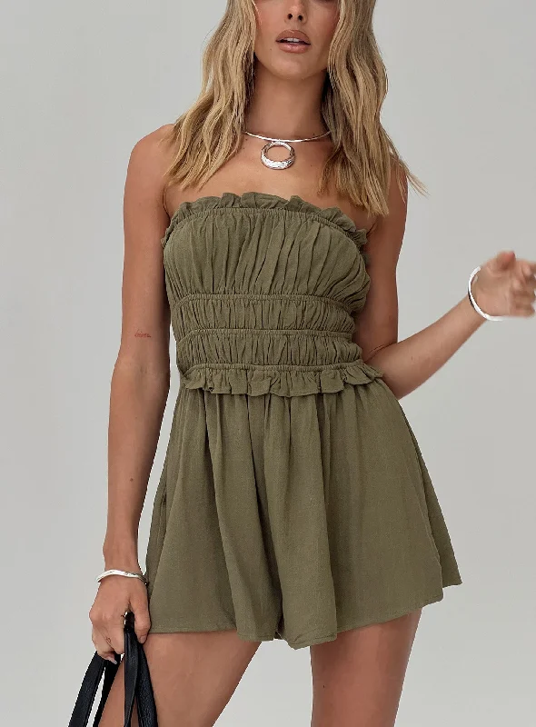 Sleek Design In Wonderland Romper Sage