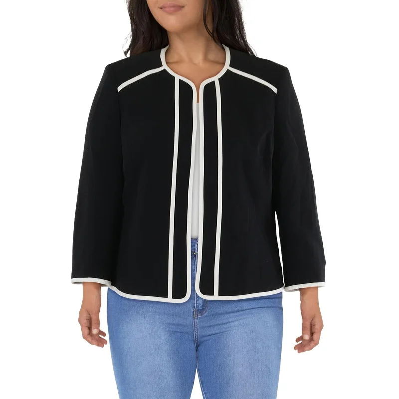 Grab Romantic Date - Night Styles Now Plus Julia Womens Knit Framed Collarless Blazer