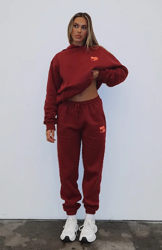 Trendy And Individual Women's Fashion Capsule 9 Star Of The Moment Sweatpants Burgundy