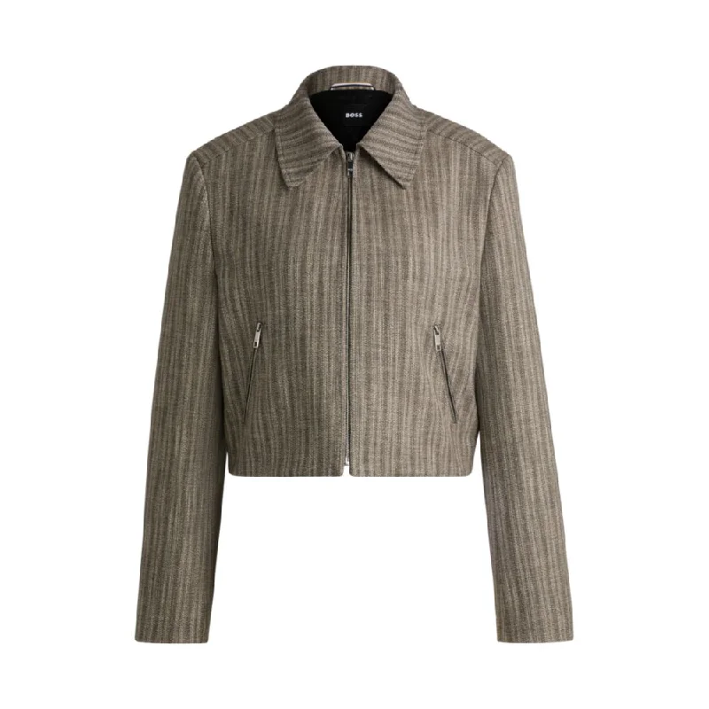 Fresh Styles, Fresh Deals Zip-up jacket in striped melange cloth