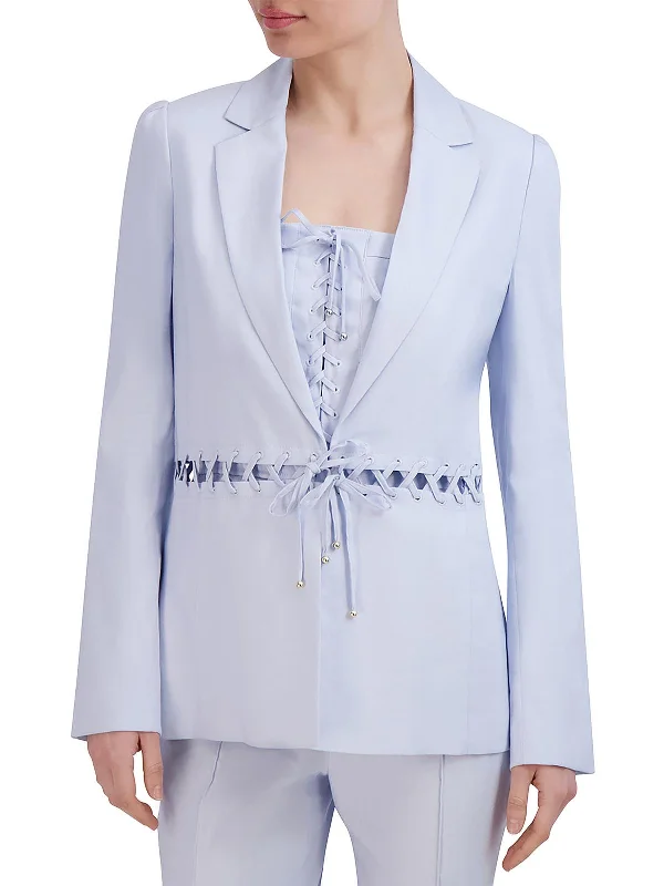 Huge Savings On Parisian Styles Womens Linen Blend Lace Up Suit Jacket