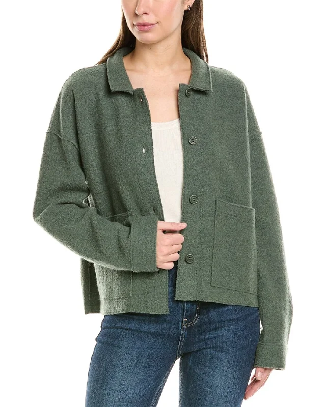 Subtle Sophistication EILEEN FISHER Classic Collar Wool Jacket