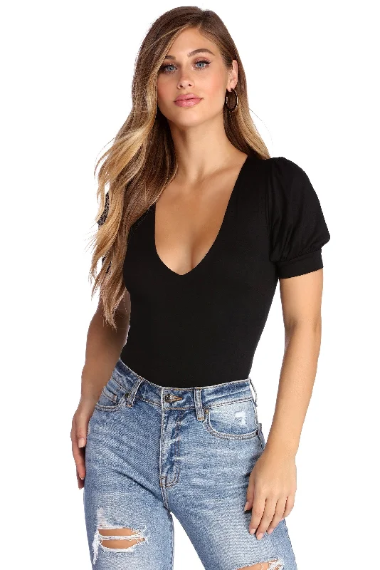 Unbeatable Prices Puff Love Plunging Bodysuit