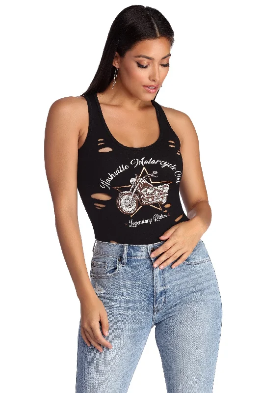 Vintage Charm Nashville Motorcycle Club Bodysuit